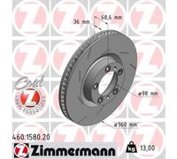 ZIMMERMANN Disco Ø360 Ventilado Delantero Izquierdo para Porsche Panamera 970