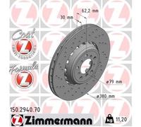 ZIMMERMANN Disco Ø380 Ventilado Delantero Izquierdo para BMW 4 Coupé 3er F22 F87