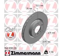 ZIMMERMANN Disco de Freno Ø315 Ventilado Frontal Derecho Apto para BMW 3er E36