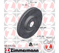 ZIMMERMANN Disco De Freno Delantero Izquierdo Ventilado Ranurado Para Audi A6