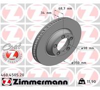 ZIMMERMANN Disco de Freno Ventilado Frontal Derecho para Porsche Panamera Sport