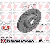 ZIMMERMANN Disco de Freno Ventilado Trasero Derecha para BMW 7er 5er G31 F90 G30