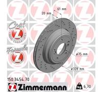 ZIMMERMANN Disco Freno Ø328 Ventilado Trasero Derecha para BMW Z4 Coupé E46 E85