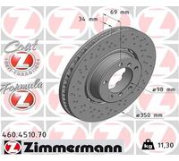 ZIMMERMANN Disco Ventilado Delantero Izquierdo Apto para Porsche 911 992 991