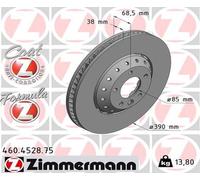 ZIMMERMANN Disco Ventilado Delantero Izquierdo Apto para Porsche Cayenne 92A