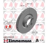 ZIMMERMANN Disco Ventilado Delantero Izquierdo para Porsche Taycan Audi E-Tron