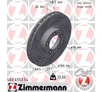 ZIMMERMANN Disco Ventilado Delantero Izquierdo para Porsche Taycan Cross Turismo