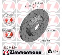 ZIMMERMANN Disco Ventilado Trasero Derecha para BMW 3er 4 Cabriolet F22 F87