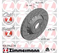 ZIMMERMANN Disco Ventilado Trasero Izquierdo para BMW 2 Coupé 4 Cabriolet F22