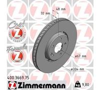 ZIMMERMANN Formula Z Coat Z Disco de freno Delantero, derecha 334mm 400.3669.75