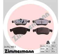 ZIMMERMANN Forros de Freno Delantero para ca de Renault Gran Scénic III Dacia