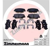 ZIMMERMANN Forros de Freno Delantero para Kia Carens IV Hyundai Papá Fe III Nexo