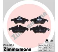 ZIMMERMANN Forros de Freno Delantero para Mercedes-Benz Sprinter 4-T Bus Vito VW