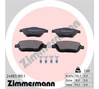 ZIMMERMANN Forros de Freno Delantero para Peugeot 2008 I Citroën DS3 C3 Picasso