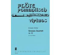 ZIMMERMANN KOHLER ERNESTO - GROSSES QUARTETT OP.92-4 FLUTES Partition classique Bois Flûte traversière