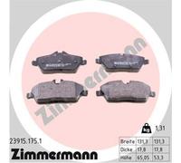 ZIMMERMANN Pastillas Freno de Freno Delant. para BMW 1er Mini