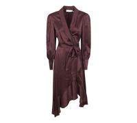 Zimmermann- Vestido Midi Cruzado de Seda- Dresses- Mujer- Marrón- S- Vestido Midi Cruzado de Seda