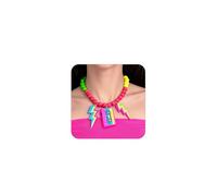 Zimocepuz Accesorio de Disfraces años 80, Collar años 80, Collar de Perlas neón con Rayo/Banda, joyería Femenina neón para Decoraciones de Fiesta Estilo años 80