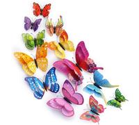 Zimocepuz Decoración de Pared, Tatuaje de Pared 3D Mariposas Coloridas Capas Adhesivos de Pared para Dormitorio Sala de Estar Fiesta Baby Shower