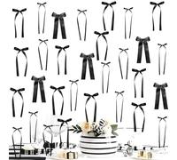 Zimocepuz Decoraciones de Lazos Negros, 30 Piezas Lazos Negros en 3 Tamaños, Fondo Fotográfico DIY con Lazos para Fiesta de Bebé, Fiesta de Compromiso, Decoración con Lazos.