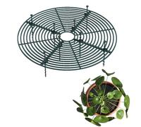 Zimoer 2 Piezas Cubierta Protectora para Macetas, Rejilla Protectora para Maceta 52 cm Cortable, Verde Oscuro Redondo Protector de Macetas Marrón para Gatos, Niños, Bebé, Mascotas