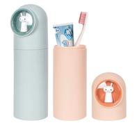 Zimoer 2 Piezas Estuche para Cepillo de Dientes para Niños, Funda para Cepillos de Dientes Viaje Soporte para Cepillos de Dientes y Pasta de Dientes para Viajes Hogar Camping Escuela (Naranja+Verde 2)
