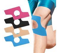 Zimoer 4 Piezas Cinta Kinesiológica Precortada para Rodillas, Tape Vendaje Deportivo, Cinta Kinesiologica Deportiva, Esparadrapo Deportivo, Banda Elástica Atlética para Estabilidad de la Rodilla