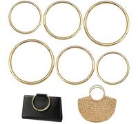 Zimoer 6 Piezas Manijas Metálicas para Bolsos De Cuero,Reemplazo De Manijas De Monedero,Asas para Bolso Redondas, Asas para Bolsos Crochet,para Artesanías De Crochet DIY,Fabricación De Monederos
