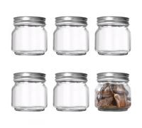 Zimoer 6pcs Tarros de Cristal con Tapa, Botes Herméticos Transparentes para Mermelada, Miel, Especias, Yogur, Postres, Frascos Multiusos para Cocina y Manualidades (250ml)