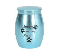 Zimoer Urna para Cenizas Mascotas, Urna de Cremación Pequeña, Mini Urna para Cenizas, Urna de Acero Inoxidable Azul, para Mascotas Perros Gatos Pájaros Conejos Hámsteres, Recuerdos para Mascotas