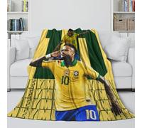 ZIMONJO Neymar Manta Suave Esponjosa - Fútbol Manta Guay Regalo Cumpleaños para Hermana Hermano Sobrino Sobrina Colega - Cama Sofá Oficina Cuna 40x50inch(100x130cm)