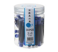 Zimoya 30pcs Jinhao Universal Black Blue Fountain Pen Ink Sac Cartridges 2.6mm Refills School Office Stationery