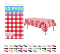ZIMPLEWARE Mantel de Fiesta de plástico estándar de 54 Pulgadas x 108 Pulgadas Mantel Rectangular para Mesa (6-12 Unidades)