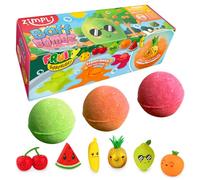 ZIMPLI - Juego de 3 bombas de baño grandes para sorpresa afrutadas 100 g, 1 de 6 juguetes afrutados coleccionables, un juguete de baño para niños, juguete pequeño regalo a precio mini