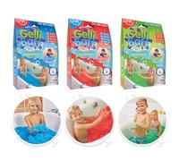 Zimpli Kids 3 x Gelli Baff Bundle, Azul, Rojo y Verde, Convierte el Agua en Pegatina Espesa y Colorida, Juguete de baño sensorial para niños, Juguetes de bañera para niños y niñas