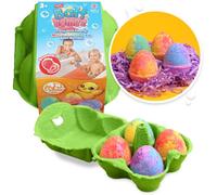 Zimpli Kids 4 x Fizzy Egg Baff Bombz Gift Set, Alternativa ideal para golosinas de chocolate de Pascua, Bomba de baño chispeante para niños, Bomba de baño colorida y burbujeante, Juguete de baño