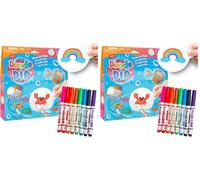 Zimpli Kids Doodle N Dip, dibuja y Flota Tus imágenes y agrégalas como Tatuajes temporales, 8 marcadores mágicos y Paleta de imágenes, bolígrafos mágicos para Pintar con Agua (Paquete de 2)
