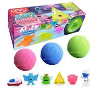 ZIMPLI - Lote de 3 bombas de baño grandes para sorpresa extranjera, 100 g, 1 de 6 juguetes de alien coleccionables, un juguete por bomba de baño, regalo de cumpleaños para niños, juguete de baño