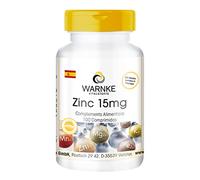 Zinc 15 mg - 100 comprimidos, forma orgánica como gluconato de zinc, oligoelemento, vegano | Warnke Vitalstoffe - Calidad de farmacia alemana