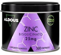Aldous Bio – Bisglicinato de Zinc 25 mg – 500 comprimidos – Pelo, Piel y Uñas