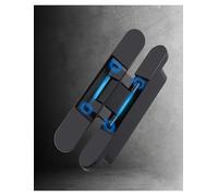 Zinc Alloy Invisible Hinge Adjustable Door Hinges Cabinet Cross Furniture Hardware For Wooden Doors, No Visible Screw Hinge(Black,4.7x1"/120x25mm)