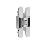 Zinc Alloy Invisible Hinge Adjustable Door Hinges Cabinet Cross Furniture Hardware For Wooden Doors, No Visible Screw Hinge(Silver,5.3x1.1"/135x28mm)