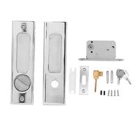 Zinc Alloy Invisible Recessed Handle Latch with Keys for Bathroom Balcony Pocket Door Sliding Barn Door