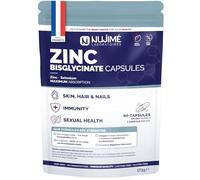 Zinc Bisglicinato 15 mg + Selenio | Máxima asimilación | Piel, Uñas, Cabello, Inmunidad, Fertilidad | 60 cápsulas veganas | Tratamiento de 6 meses | Fabricado en Francia