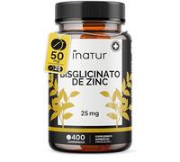 Zinc Bisglicinato 25 mg 400 Comprimidos (+1 Año) | Para el Pelo, Piel y Uñas | Antioxidante | Vegano