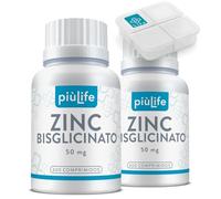 Zinc Bisglicinato PiùLife, 800 Comprimidos, Bisglicinato De Zinc 50mg Del Cual Zinco Puro 15mg, Suplemento Para Piel Cabello Y Uñas, Sistema Inmunologico, Antioxidante