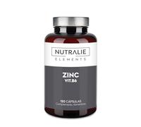 ZINC Cápsulas 15 mg para la Piel, Cabello, Uñas, Acné - Sistema Inmunitario + Vit B6 Bio-disponible - Para 4 Meses - 120 Cápsulas Veganas Nutralie
