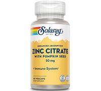 Solaray Zinc Citrato 25mg + Semilla Calabaza 50mg - 60 Cápsula