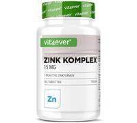 Zinc Complex 15mg - 365 comprimidos - Con 3 formas (bisglicinato, gluconato, citrato) - Suministro para 1 año - Vegano