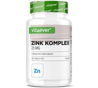 Zinc Complex 25mg - 365 Comprimidos - Con 3 formas bioactivas de zinc - Suministro para 1 año - Altamente dosificado - Vegano